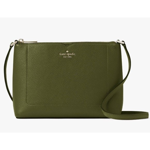 New Kate Spade Harlow Pebble Leather Crossbody Enchanted Green - Picture 1 of 4